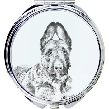 Kosmetické zrcátko Laekenois Belgický ovčák kompaktní kapesní zrcátko se psem