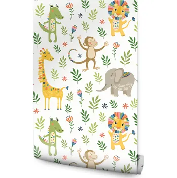 Fototapeta Tapeta pro děti - Zvířata z džungle /246591669