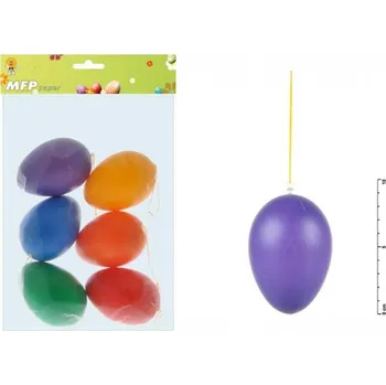 Velikonoční dekorace Vejce plastové 9cm-6ks jednobarevné