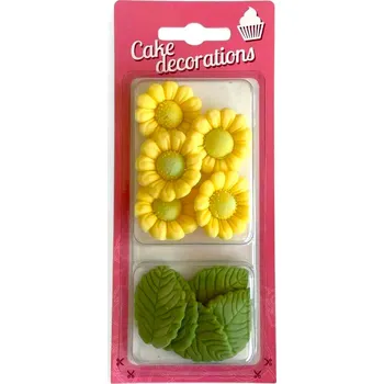 Čokoláda Hospodyňkám.cz Cukrová dekorace Listy a žluté květy
