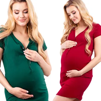 Dámská noční košile SADA 2 TĚHOTENSKÝCH NOČNÍ NA KOJENÍ vel. 3XL