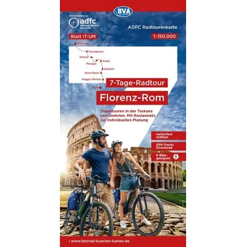 ADFC-Radtourenkarte IT-UM 7-Tage-Radtour Florenz-Rom, 1:150.000, reiß- und wetterfest, E-Bike geeignet, GPS-Tracks Download, mit - Allgemeiner Deutscher Fahrrad-Club e.V. (ADFC)