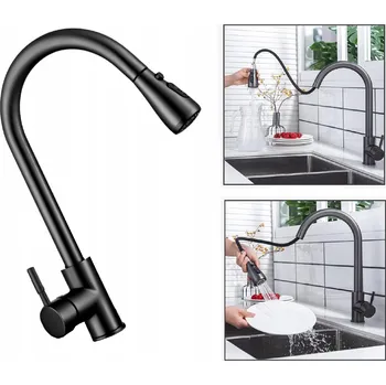 Vodovodní baterie Stojánková kuchyňská baterie černá