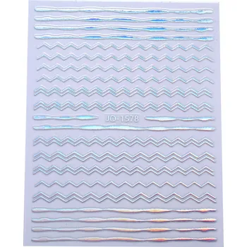 Umělé nehty SAMOLEPKY 3D NA NEHTY PROUŽKY HOLO JO-1578