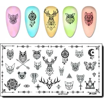 Přípravek na nehty Šablona na nehty Born Pretty JR-124 stříbrná