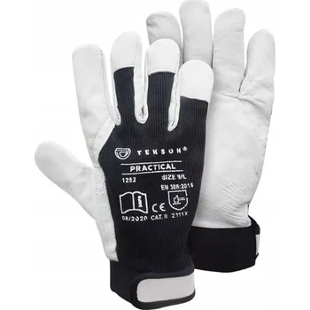 Pracovní rukavice Ochranné rukavice Tekson Practical 1252, kozí kůže, se suchým zipem (velikost 11 - XXL)