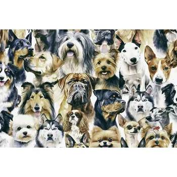 Bavlněná látka PERKÁL - Psí kamarádi š.147