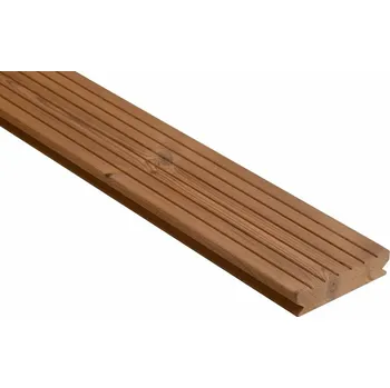 Terasové prkno Terasová prkna Thermo Borovice 26x118x4500 mm - Hrubá/hladká CLIP profil