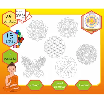 kreativní sada Radost v písku Tvořivá sada Mandaly - 25 obrázků