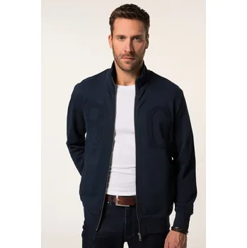 Pánská mikina JP1880, Plus size Mikina JP1880, stojáček, nášivky, do 8XL pro plnoštíhlé nadměrná velikost, 835055130-1453, modrý, 4XL, Plus size oblečení, Oblečení pro vysoké muže, Nadměrné velikosti, Oblečení pro plnoštíhlé.