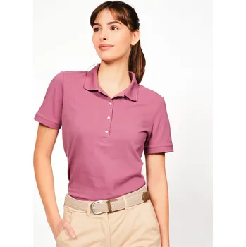 Dámské tričko INESIS Dámské golfové polo s krátkým rukávem MW500 S FIALOVÁ