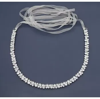 B-TOP Svatební pás ze štrasových krystalů - smetanová