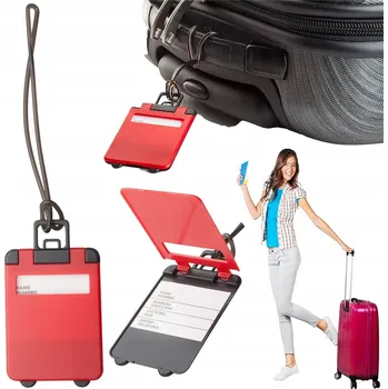 IDENTIFIKAČNÍ ŠTÍTEK NA ZAVAZADLO Přívěsek na Kufr Adresář Červený