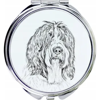 Kosmetické zrcátko Kompaktní kapesní zrcátko Schapendoes s fotografií psa