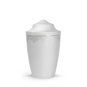Smuteční dekorace Zvířecí urna Mandala - Bílá 1,5l