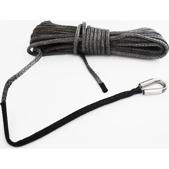 Lany Syntetické lano pro ATV naviják dyneema s očnicí, šedé, 5 mm 15 m