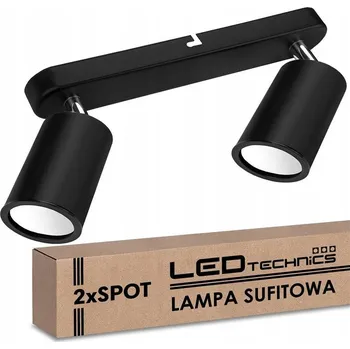 Stropní svítidlo LEDTechnics černé hliníkové 2x GU10 industriální