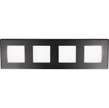 Elektrická zásuvka RÁMEČEK ČTYŘNÁSOBNÝ PLASTOVÝ ČERNÝ PRO ZÁSUVKY A VYPÍNAČE FrameLite 4F