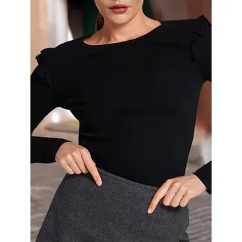 Dámská halenka Sinsay - Halenka s volánky - černá - 197AI-99X - 197AI-99X-S