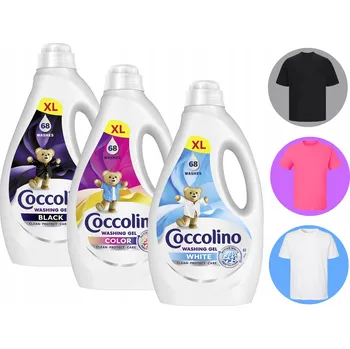 Prací gel PRACÍ GELY COCCOLINO SADA NA BÍLÉ, ČERNÉ A BAREVNÉ PRÁDLO 3x2,72 L