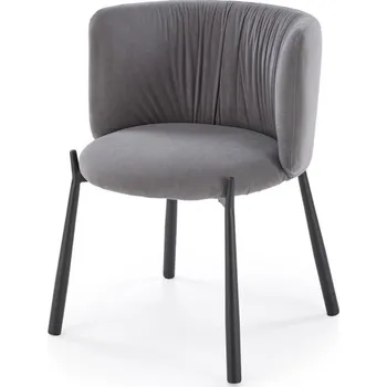 Jídelní židle Jídelní křeslo KAREN — kov, samet, šedá