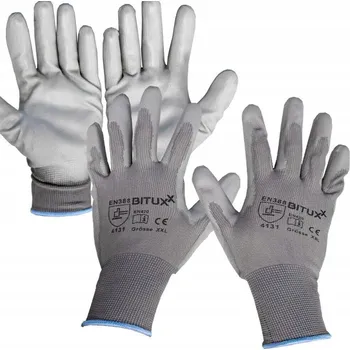 Pracovní rukavice Pracovní rukavice s polyuretanovým povrchem Bituxx velikost S-XXL 5 párů