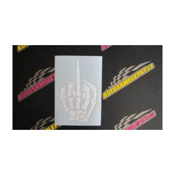 Samolepicí dekorace na vozidlo F*ck off kostra pravá (17 - šedá) SAMOLEPKA NA AUTO, NÁLEPKA, FÓLIE, POLEP, TUNING, VLASTNÍ TEXT, TISK, AUTOSAMOLEPKY.cz, POLEPY, OBRÁZEK, LOGO, 3D STICKERS