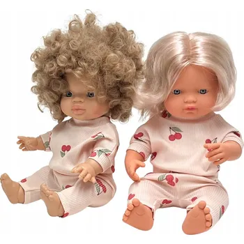 Doplněk pro panenku Teplákovka s třešněmi pro panenky Miniland 38 cm Minikane 34 cm, komplet