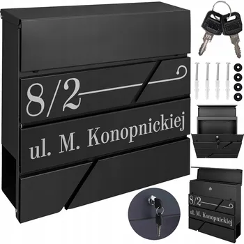 Poštovní schránka Poštovní schránka euroschránka, s vhozem, se schránkou na noviny M-TEC černá