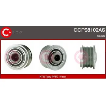 Alternátor Řemenice, generátor CASCO CCP98102AS