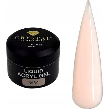 Lak na nehty Gel pro posílení nehtů Liquid Acryl Gel 34 CRYSTAL PROFESSIONAL 15 ml