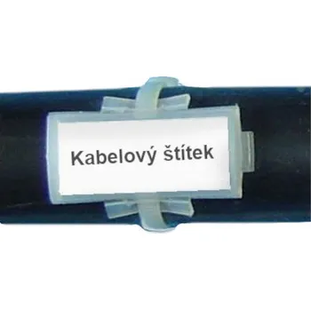 elektrický kabel ŠTÍTEK KABELOVÝ 45x70mm nehoř.+pásek SK-P-R 45x70