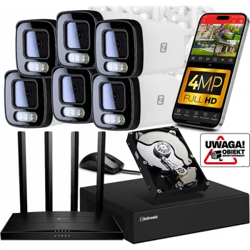 IP kamera Sada pro IP WiFi MONITORING: 6 KAMER A4 4MPx + Router