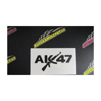 Samolepicí dekorace na vozidlo AK 47 (09 - bílá) SAMOLEPKA NA AUTO, NÁLEPKA, FÓLIE, POLEP, TUNING, VLASTNÍ TEXT, TISK, AUTOSAMOLEPKY.cz, POLEPY, OBRÁZEK, LOGO, 3D STICKERS