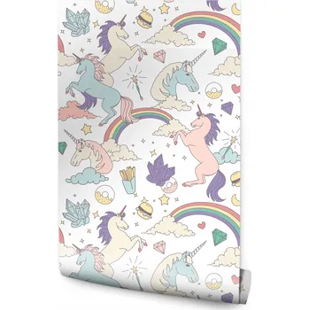 Fototapeta Tapeta pro holčičky JEDNOROŽCI Pohádková země