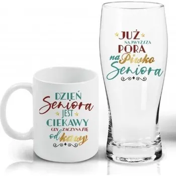 Sklenice Sada Pivní Sklenice na pivo / Hrnek - PRO SUPER DŮCHODCE
