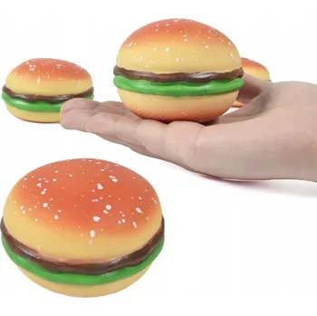 Hračka pro nejmenší MAČKACÍ HRAČKA HAMBURGER ANTISTRESOVÉ SQUISHY SOFT BALL
