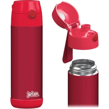 Termoska Dětská nerezová termoláhev na pití JARLSON MALI Červená 500 ml