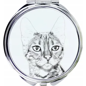 Kosmetické zrcátko Kot toyger - kapesní zrcátko s kočkou, personalizované zrcátko do kabelky