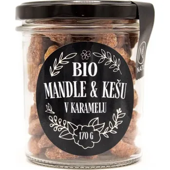 Mandle a kešu ořechy v karamelu bio NATU 170 g