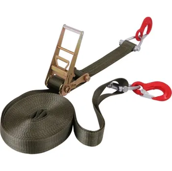 Upínací popruh Upínací popruh s háky dvoudílný KHAKI 20 t 75 mm , 4 m