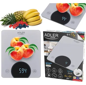 Kuchyňská váha KUCHYŇSKÁ DOTYKOVÁ VÁHA ADLER DO 10 KG LED DISPLEJ BATERIE G LB OZ ML