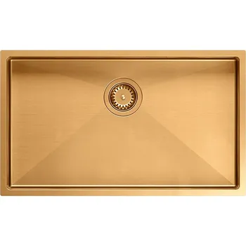 Granitový dřez Jednokomorový dřez Quadron Anthony 80 ocel zlatý