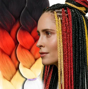 SYNTETICKÉ VLASY na copánky Ombre Barevné copánky Prameny 120 cm