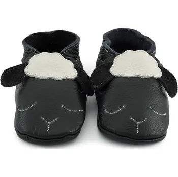 Capáčky EBOOBA Kožené capáčky s koženou podrážkou ovečka černá 12-18 měsíců Černá 22