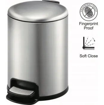 Odpadkový koš Stella Pedálový koš kulatý, stříbrný 8L 20.20108