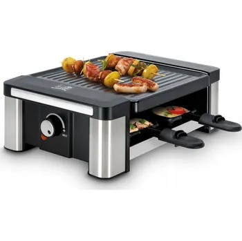 Kuchyňský gril Raclette, tradiční elektrický gril Fritel RG2130 stříbrný/šedý, 600 W