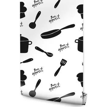 Fototapeta Tapeta hrnce nápisy kuchařská čepice do kuchyně