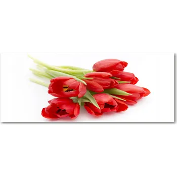 Obraz Lacobel pod linku do kuchyně Červené tulipány XXL