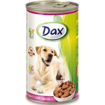 Krmivo pro psa Dax Dog kousky telecí, konzerva 1240 g - bal. 11+1 zdarma